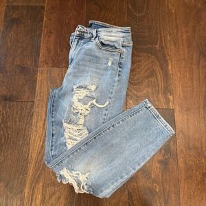 Judy‎ Blue Los Angeles Boyfriend Fit Distressed Jeans Size 5/27 Light Wash